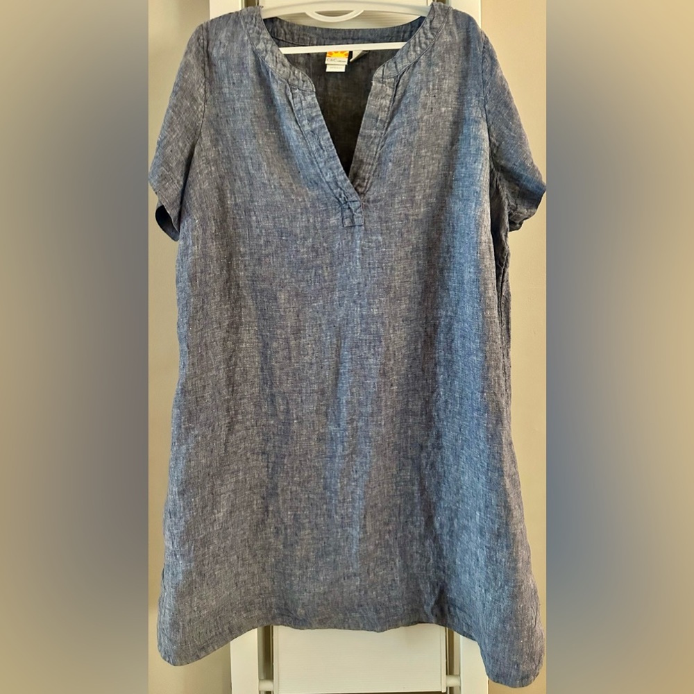 C&C California 100% Chambray Blue Shift Dress  2X